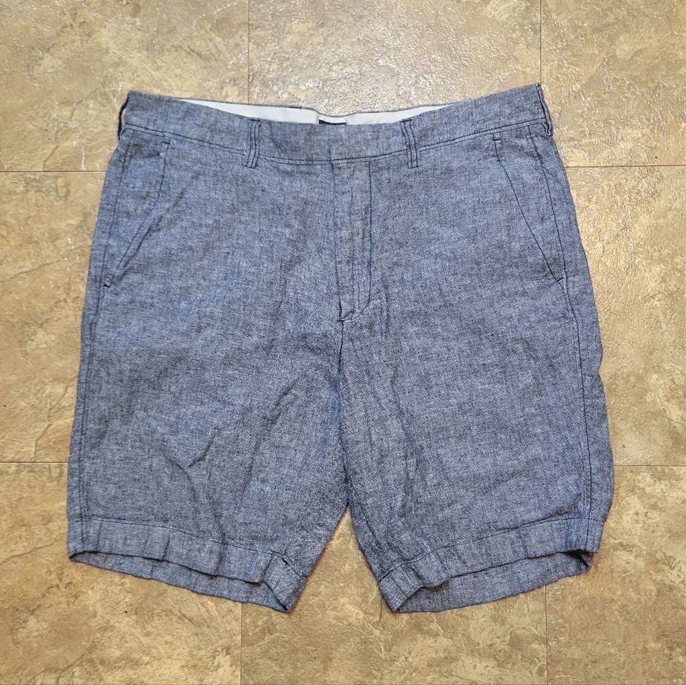 J Crew Factory Gramercy Linen Blend Shorts Mens 34 (33x9) Gray Flat Fron